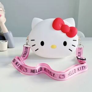 Sanrio Hello Kitty White & Red Crossbody Bag with Signature‎ Bow Shoulder Purse